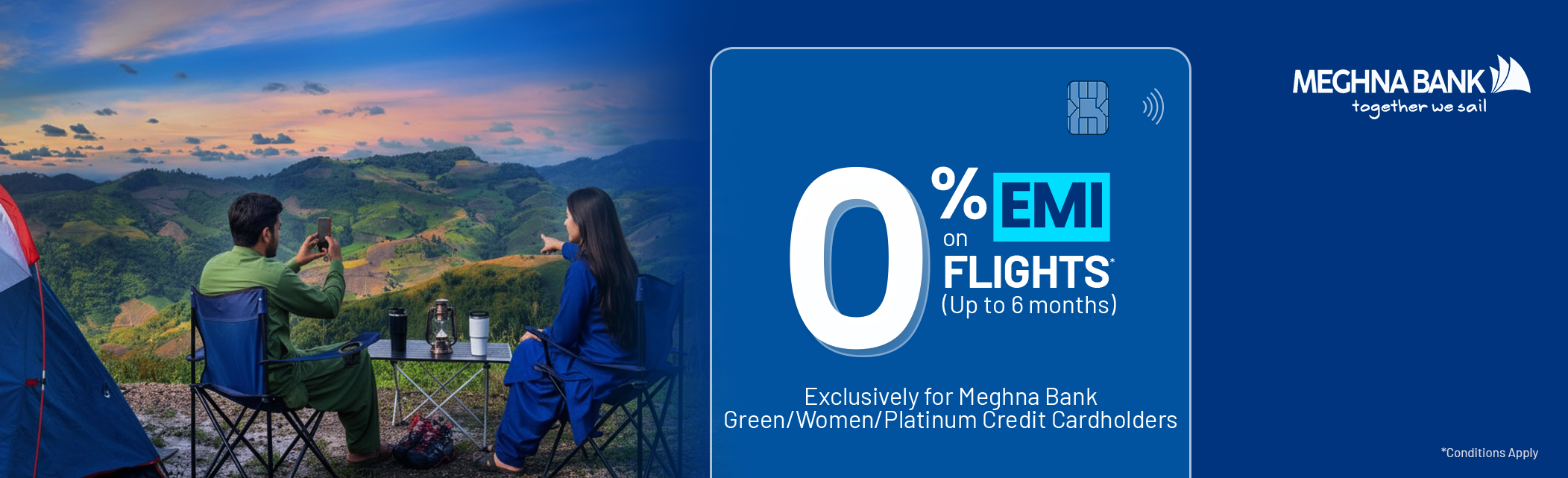 0% EMI for 6 Months with exclusive discount for Meghna Bank credit cardholders