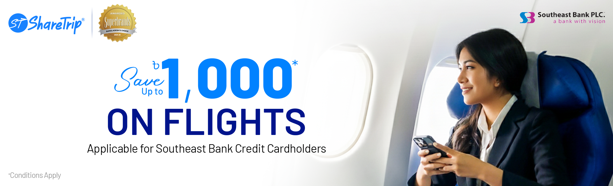 Exclusive deal on Int'l flight with Southeast Bank credit cards