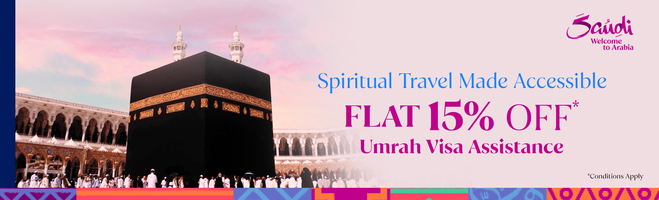 Flat 15% discount on Umrah visa Processing fee