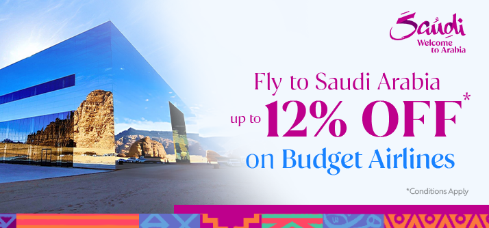 Up to 12% Discount on Budget Airlines to Saudi Arabia image