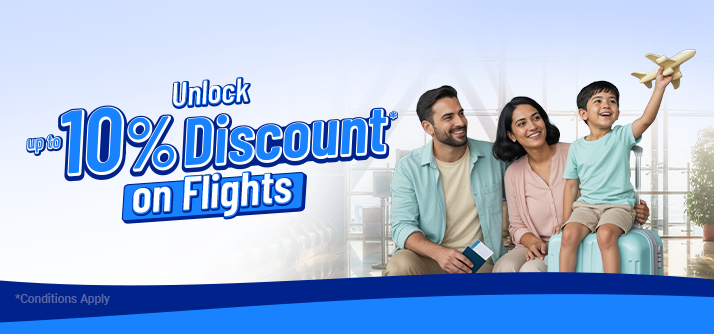 Save up to 10% on flight bookings image