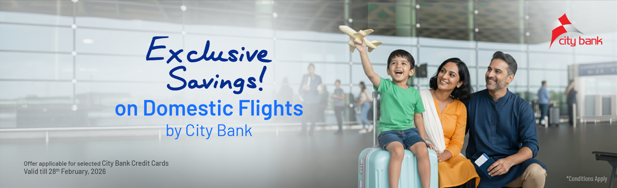 Exclusive savings on domestic flight with City Bank