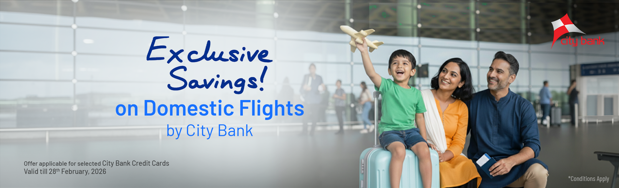 Exclusive savings on domestic flight with City Bank