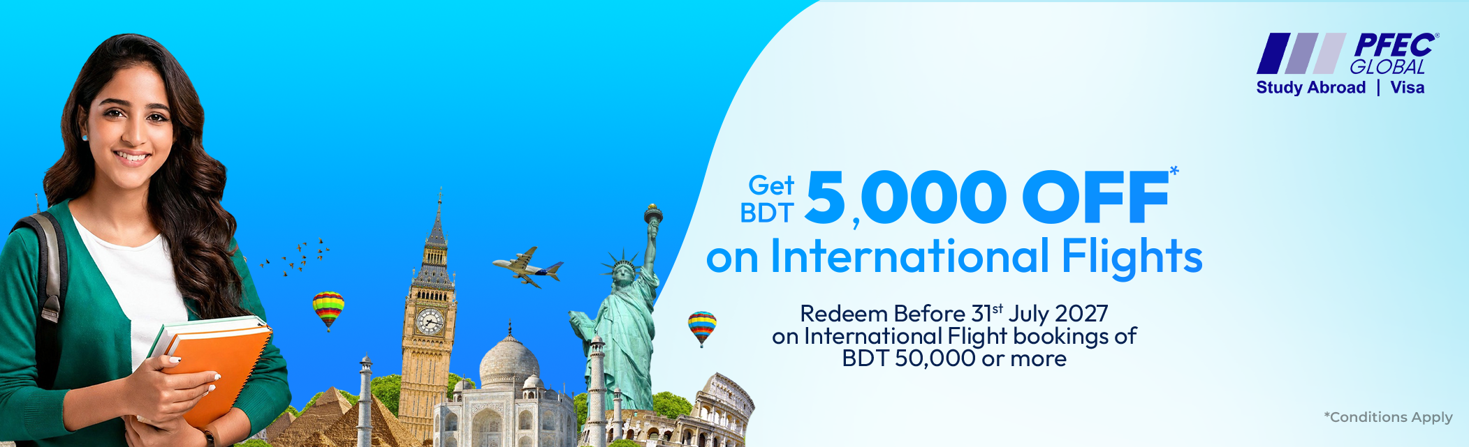 Exclusive Flight Vouchers for PFEC Global Students