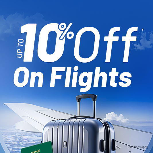 Save up to 10% on flight bookings
